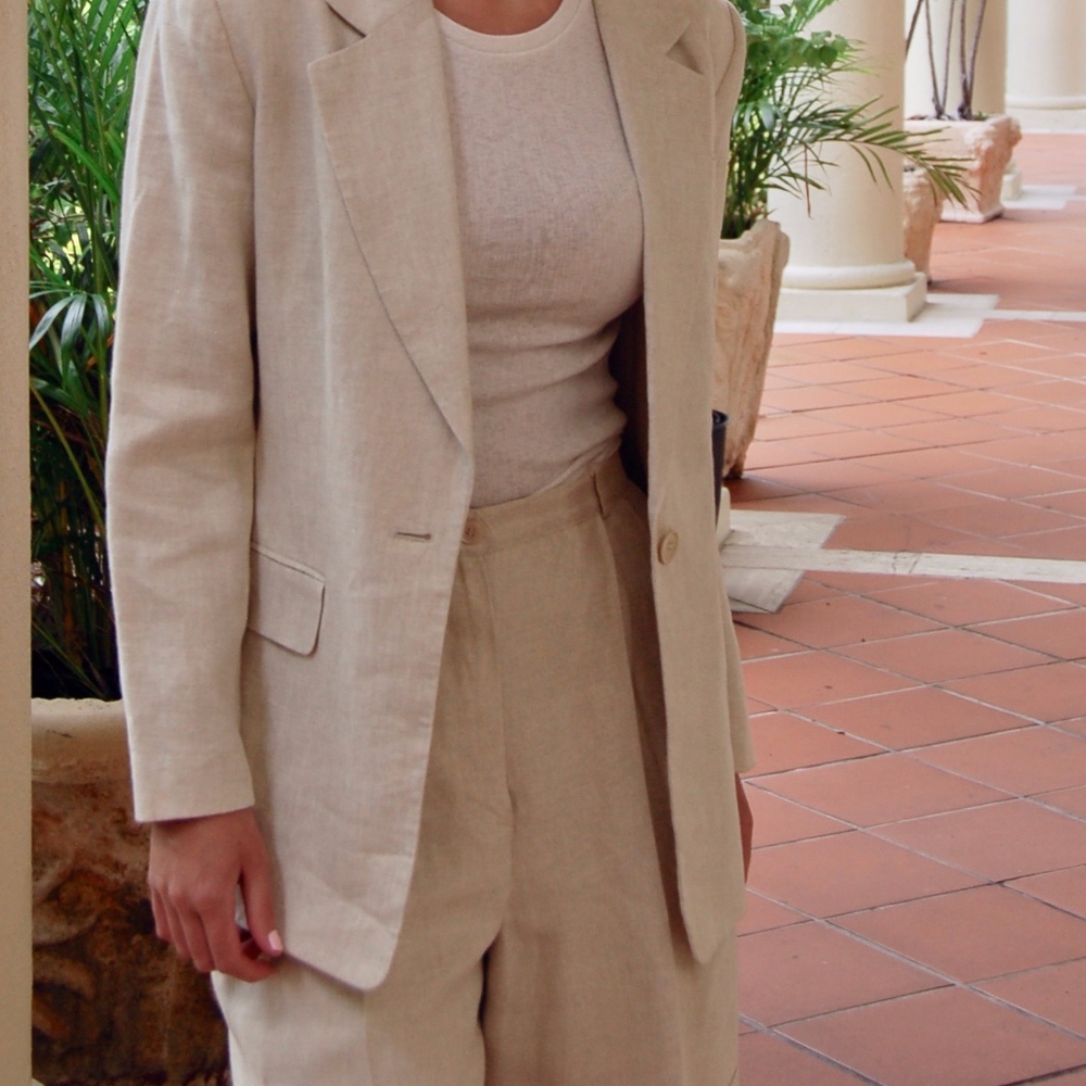 Talbots 100% Irish Linen Stone Leisure SHORTS